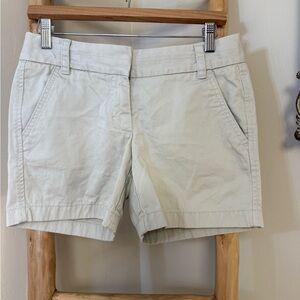 J CREW CHINO BROKEN-IN WOMEN’S SHORTS- KHAKI- SIZE 0 Cotton